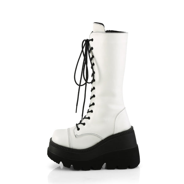 Demonia Shaker-72 White Vegan Leather