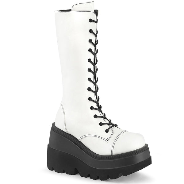 demonia Shaker-72 White Vegan Leather