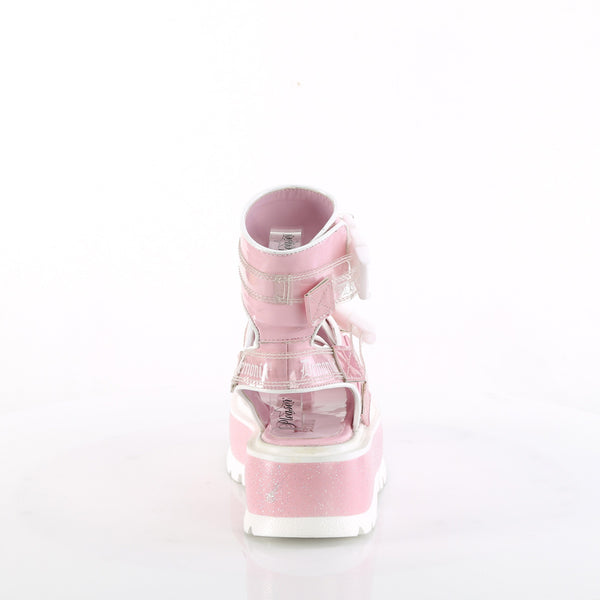 Demonia Slacker-15B Baby Pink Holo Patent
