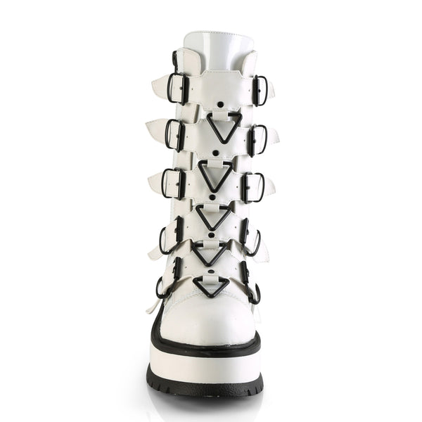 Demonia Slacker-160 White Patent