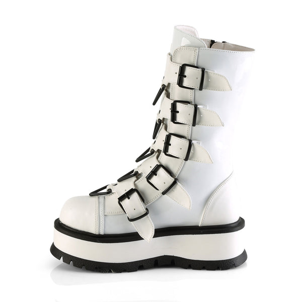 Demonia Slacker-160 White Patent