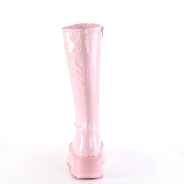 Demonia Slacker-200 Baby Pink Holo Patent