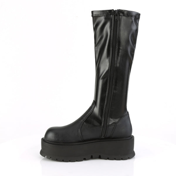 Demonia Slacker-200 Black Stretch Vegan Leather