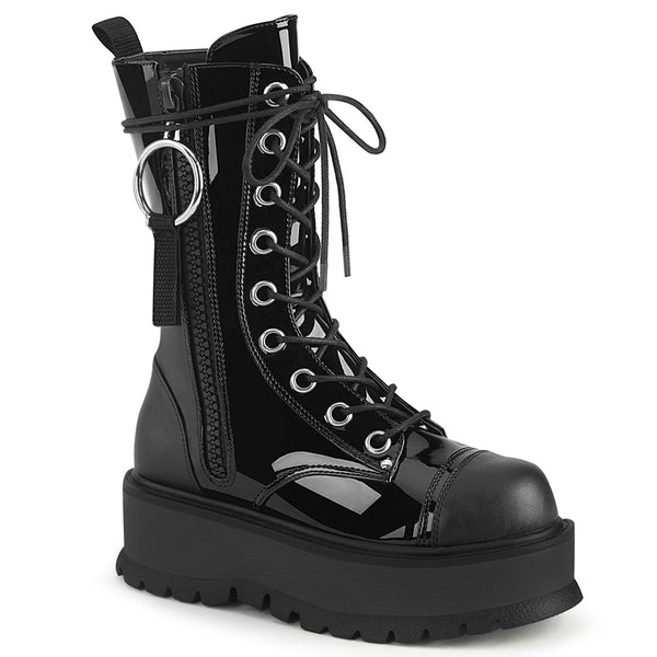 demonia Slacker-220 Black Vegan Leather