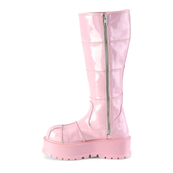 Demonia Slacker-230 Baby Pink Hologram Patent