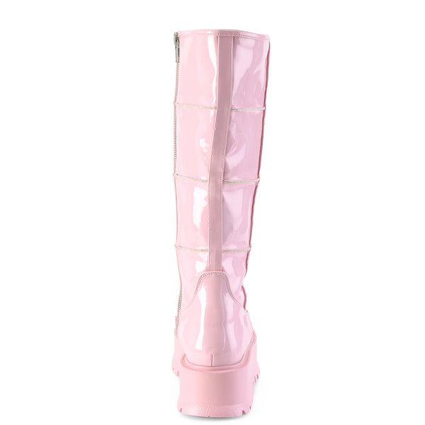 Demonia Slacker-230 Baby Pink Hologram Patent