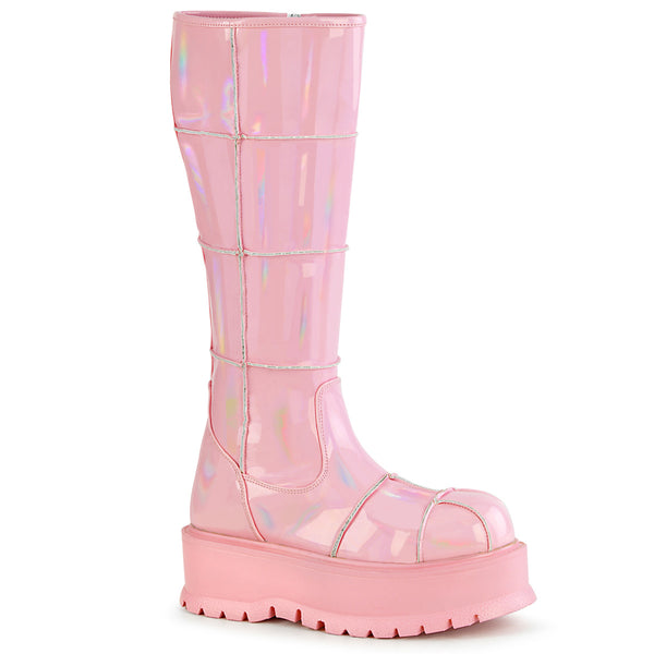 demonia Slacker-230 Baby Pink Hologram Patent