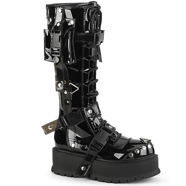 demonia Slacker-260 Black Patent
