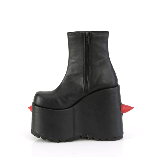Demonia Slay-77 Black-Red Vegan Leather