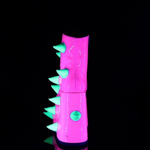 Demonia Slay-77 UV Neon Pink-Neon Green