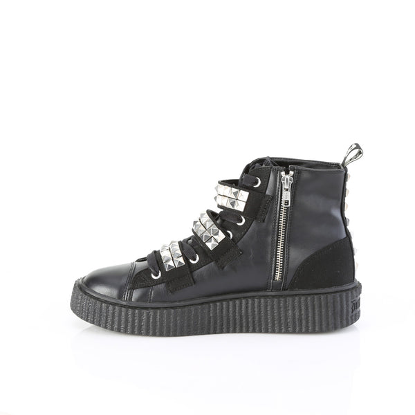 Demonia Sneeker-225 Black Canvas-Vegan Leather