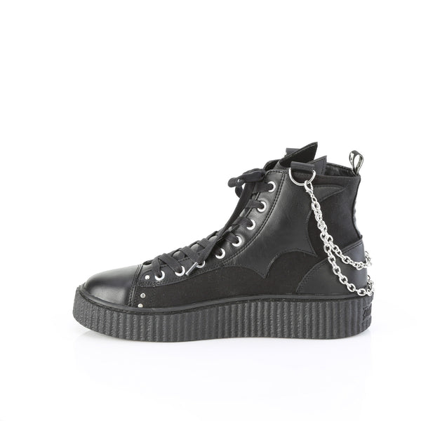 Demonia Sneeker-230 Black Canvas-Vegan Leather
