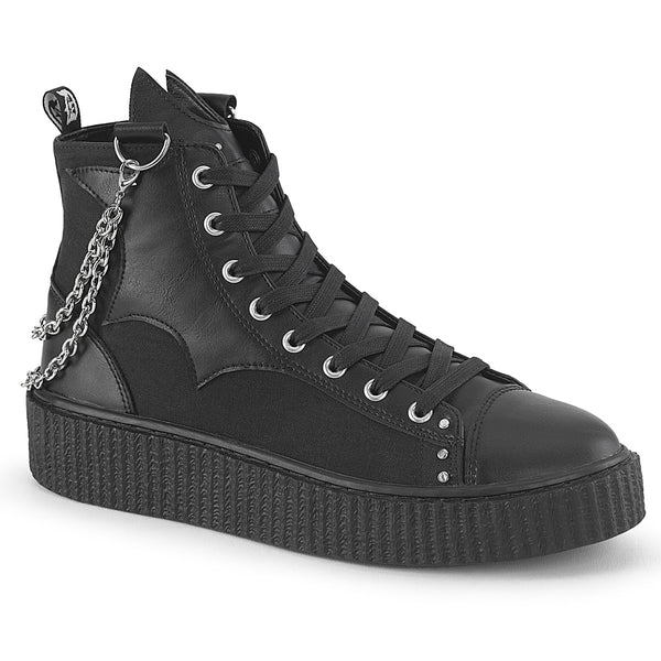 demonia Sneeker-230 Black Canvas-Vegan Leather