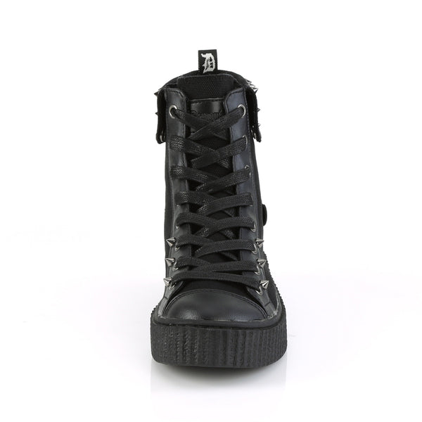 Demonia Sneeker-266 Black Canvas-Vegan Leather