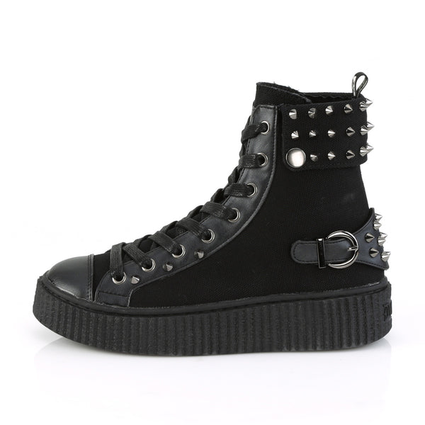 Demonia Sneeker-266 Black Canvas-Vegan Leather