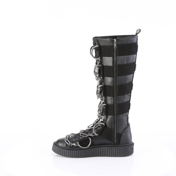 Demonia Sneeker-405 Black Vegan Leather-Canvas