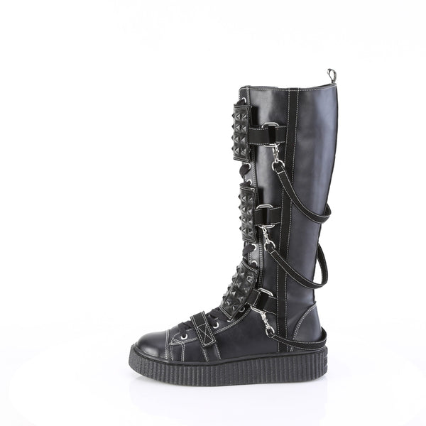 Demonia Sneeker-410 Black Vegan Leather-Canvas