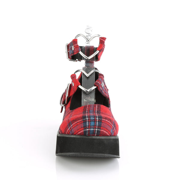 Demonia Sprite-02 Red Plaid Fabric
