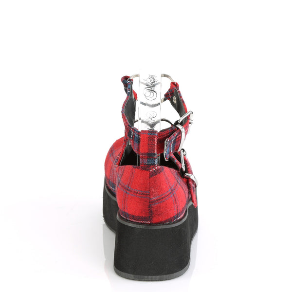 Demonia Sprite-02 Red Plaid Fabric