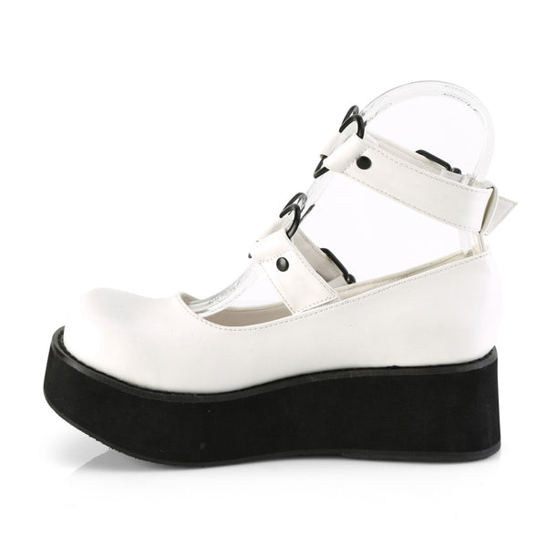 Demonia Sprite-02 White Vegan Leather