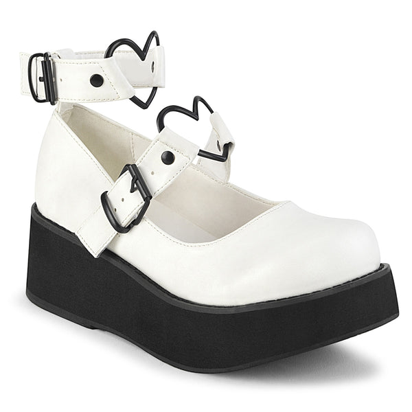 demonia Sprite-02 White Vegan Leather