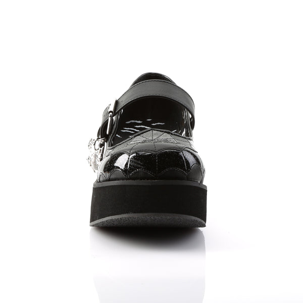 Demonia Sprite-05 Black Vegan Leather-Black Patent