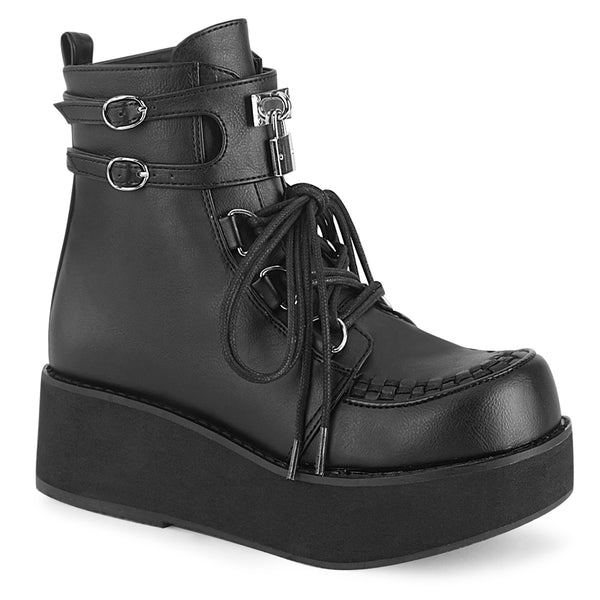 demonia Sprite-70 Black Vegan Leather
