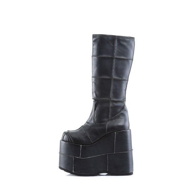 Demonia Stack-301 Black Vegan Leather