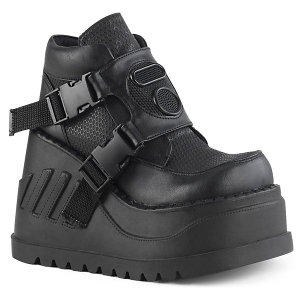 demonia Stomp-15 Black Vegan Leather