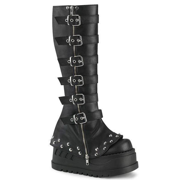 demonia Stomp-223 Black Vegan Leather