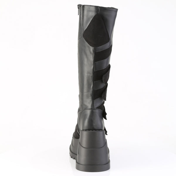 Demonia Stomp-228 Black Vegan Leather