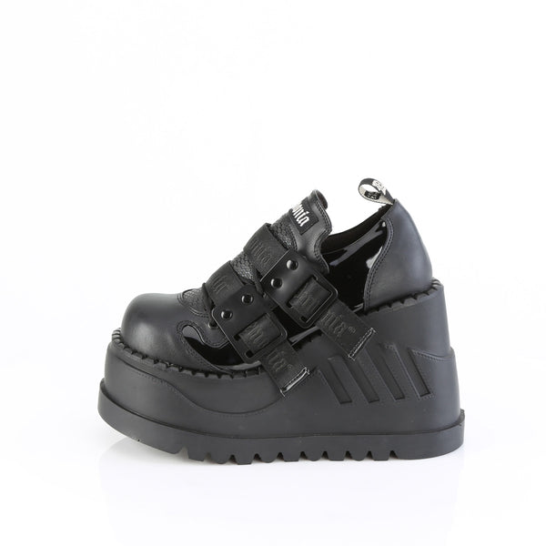 Demonia Stomp-28 Black Patent-Vegan Leather