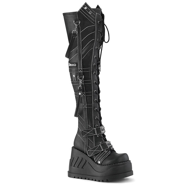 demonia Stomp-310 Black Vegan Leather