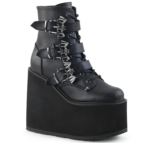 demonia Swing-103 Black Vegan Leather