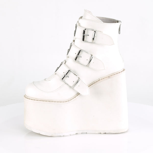 Demonia Swing-105 White Vegan Leather