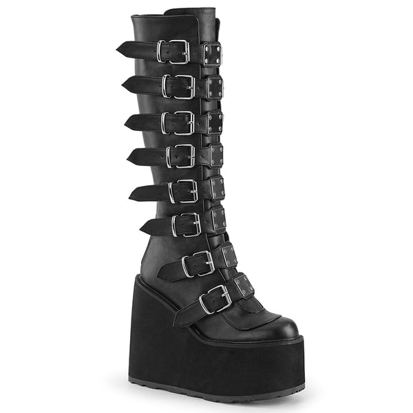 demonia Swing-815 Black Vegan Leather