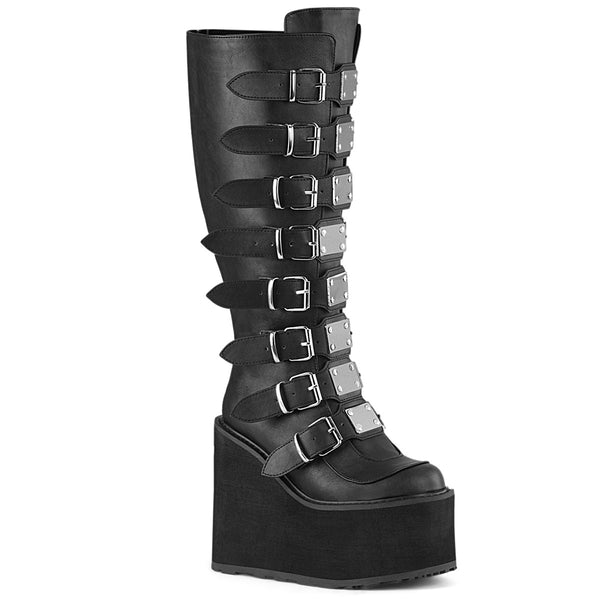 demonia Swing-815WC Black Vegan Leather