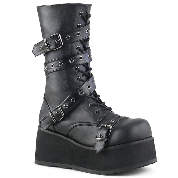 demonia Trashville-205 Black Vegan Leather