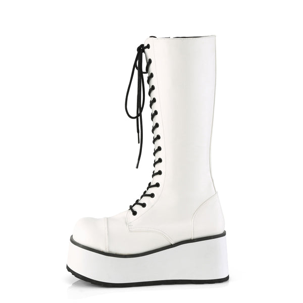 Demonia Trashville-502 White Vegan Leather
