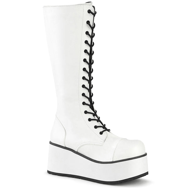 demonia Trashville-502 White Vegan Leather