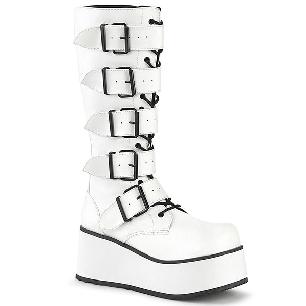demonia Trashville-518 White Vegan Leather