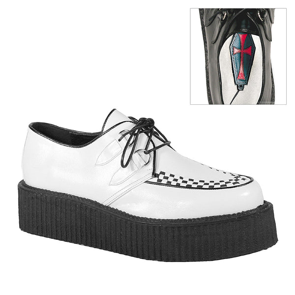 demonia V-CREEPER-502 White Vegan Leather