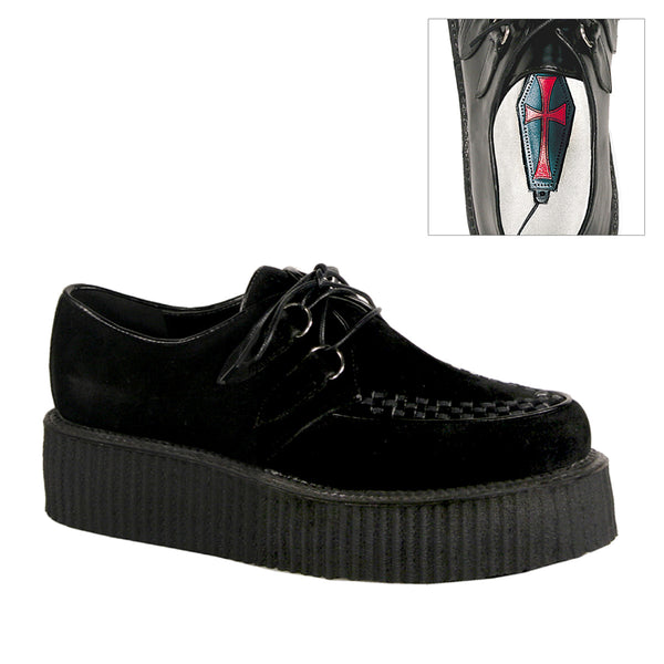 demonia V-CREEPER-502S Black Vegan Suede