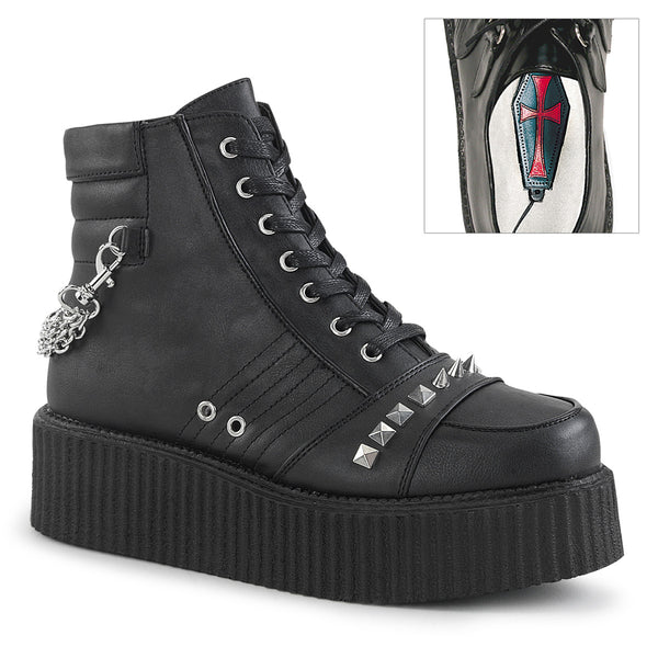 demonia V-CREEPER-565 Black Vegan Leather