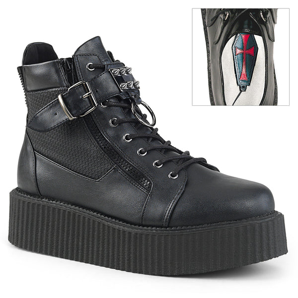 demonia V-CREEPER-566 Black Vegan Leather