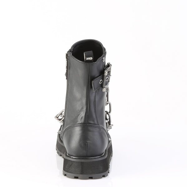 Demonia Valor-204 Black Vegan Leather
