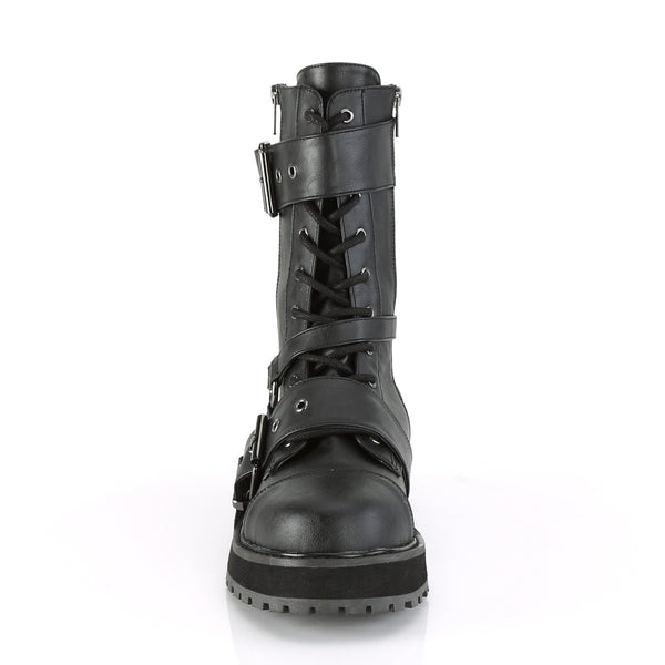 Demonia Valor-220 Black Vegan Leather