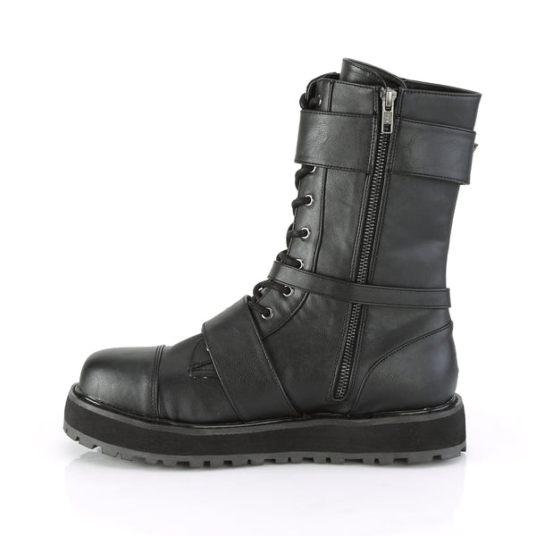 Demonia Valor-220 Black Vegan Leather
