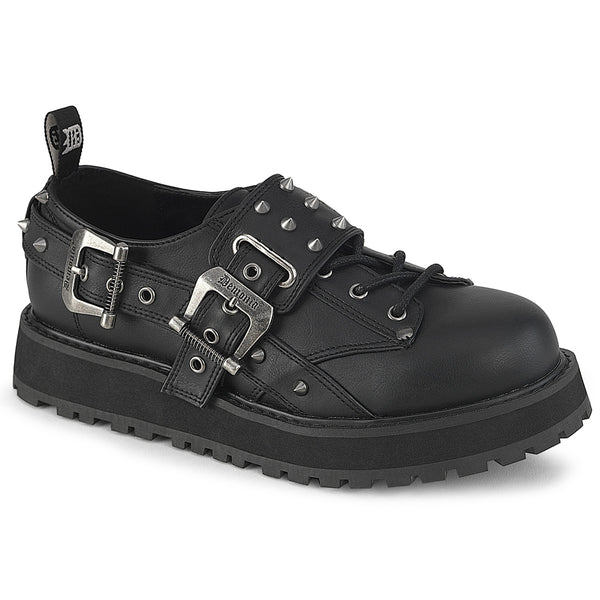 demonia Valor-38 Black Vegan Leather