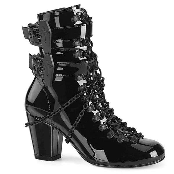 demonia Vivika-128 Black Patent